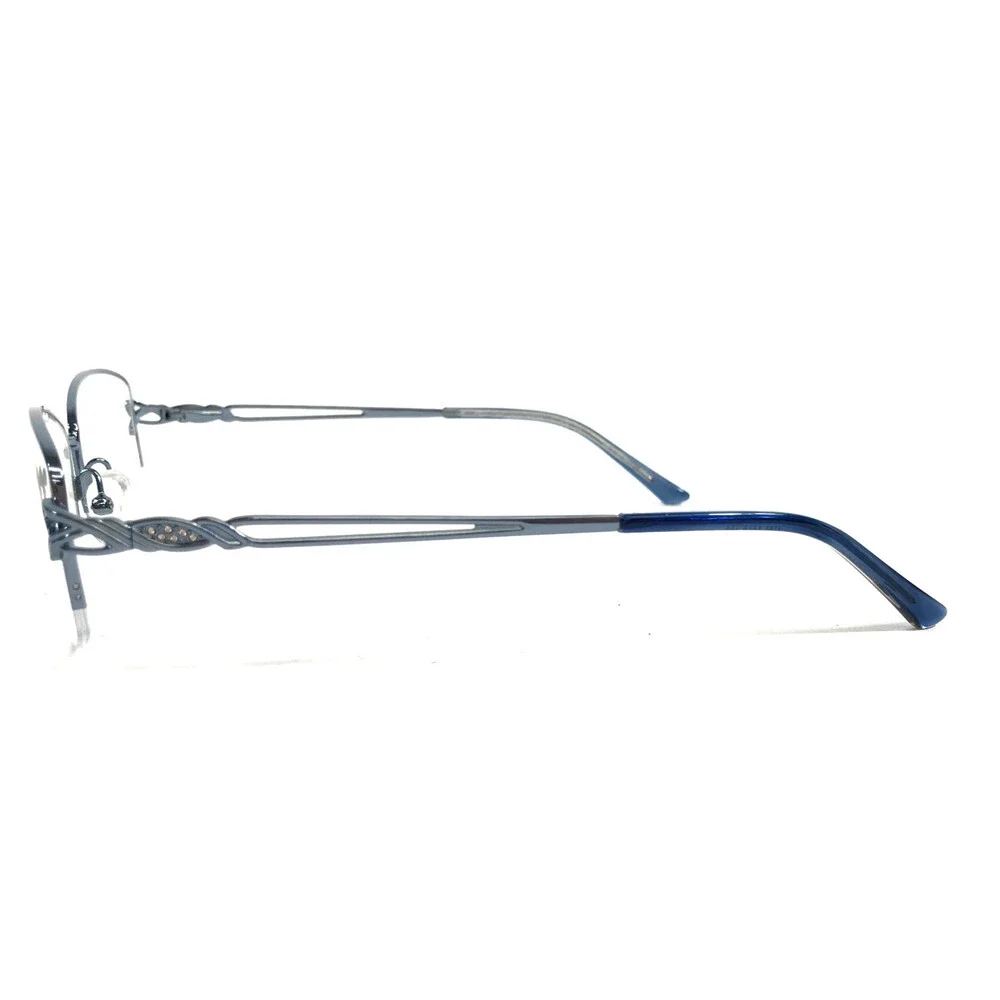 Tres Jolie Eyeglasses Frames 198 456 Light Blue Wire Rim Crystals 58-17-145